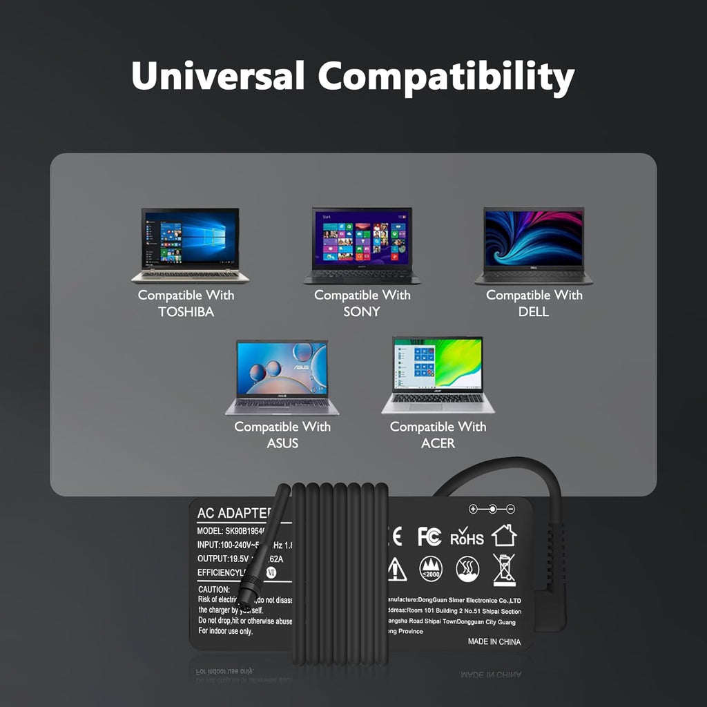 90W Universel Chargeur Compatible Avec HP Acer ASUS Dell Lenovo Toshiba Sony Fujitsu Gateway Chromebook Câble D'Alimentation Avec 16 Conseils