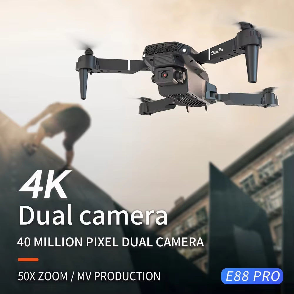 Drone E88 Pro 4K™ – Drone Pliable HD Grand Angle | Stabilisation, WiFi FPV & Vol Facile